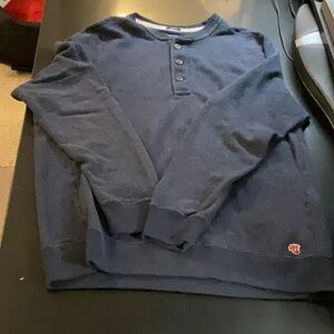 Men's XXL Abercrombie and Fitch Muscle Navy Blue Henley Sweater